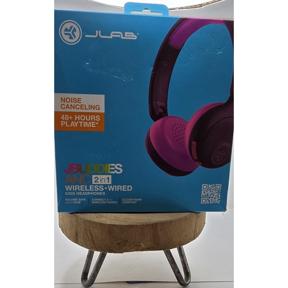 JLab JBuddies Bluetooth Wireless ANC Kids' Headphones - Purple/Pink New-sealed